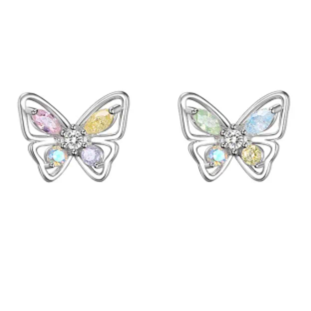 Butterfly design .925 silver Post earrings